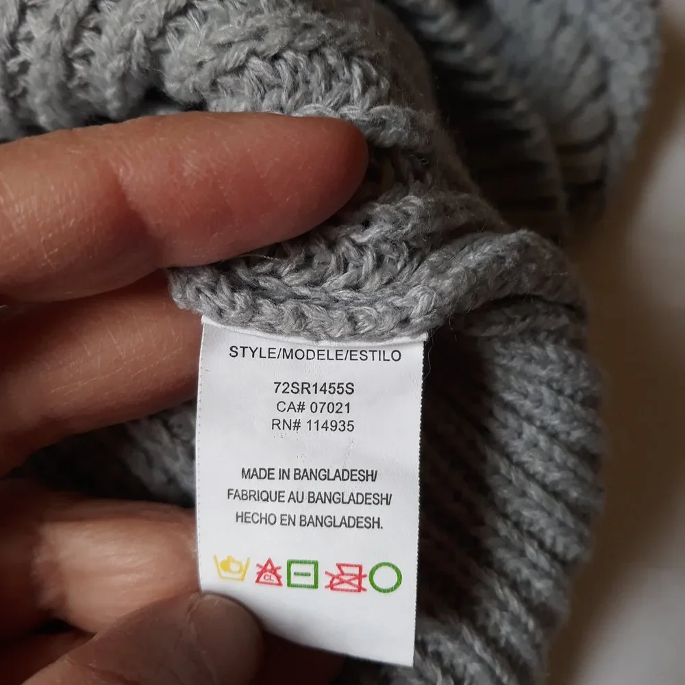 ECO by Design Women's Gray Soft Cable Knit Crop Sweater Size M - Picture 9 of 10